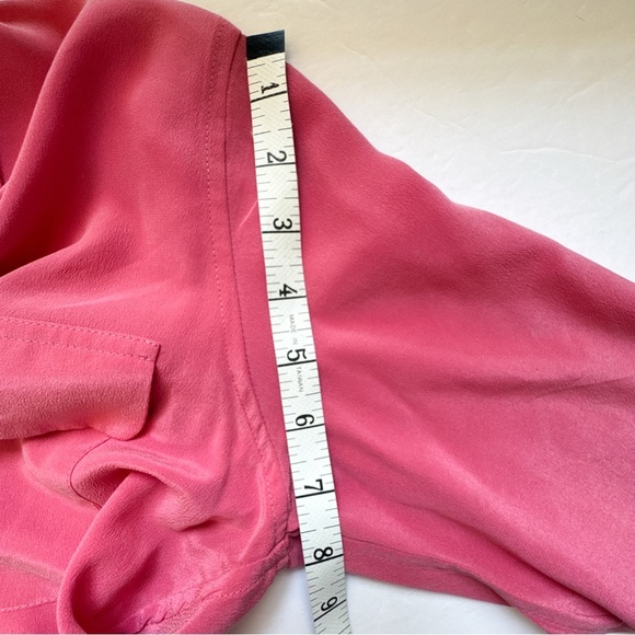 Equipment Femme Silk Blouse Rasberry Pink Long Sleeve Button Down Womens Small - Picture 9 of 10